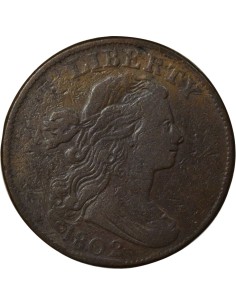 Etats Unis d'Amérique Draped Bust 1 cent Cuivre 1802 Philadelphie 2