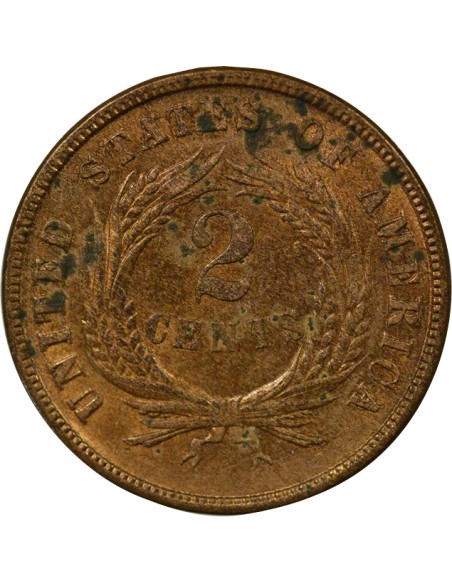 USA Union Shield 2 cents Bronze 1871 Philadelphie