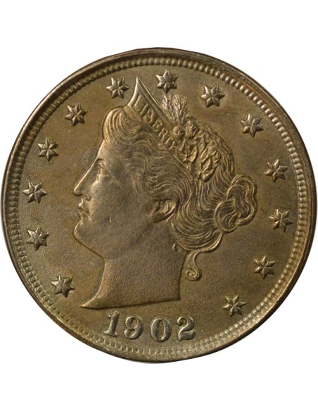 USA Liberté 5 cents Cuivre-Nickel 1902 Philadelphie