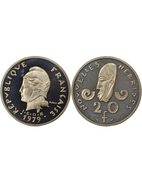Nouvelles Hébrides Piéfort 20 francs Argent 1979 A Paris