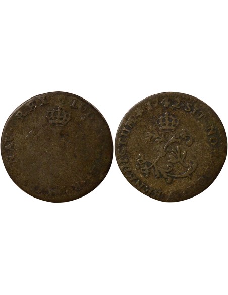 Louis XV aux Deux L couronnés 2 sols Billon 1742 A - Paris