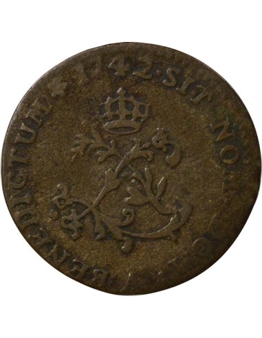 Louis XV aux Deux L couronnés 2 sols Billon 1742 A - Paris
