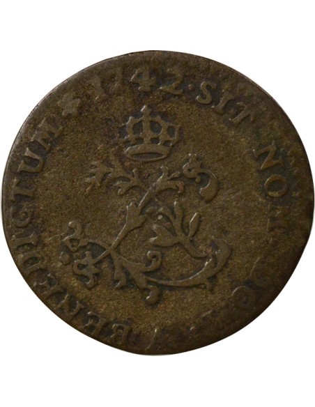 Louis XV aux Deux L couronnés 2 sols Billon 1742 A - Paris