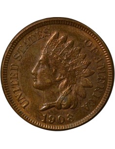 Etats Unis d'Amérique Tête d'Indien 1 cent Cuivre 1908 Philadelphie 2