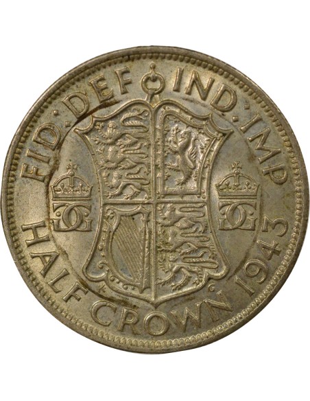 Empereur des Indes George VI - 1/2 Couronne - 1943 Londres 1/2 couronne Billon 1943 Londres