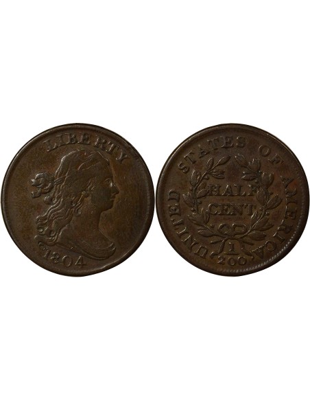 Etats Unis d'Amérique Draped Bust 1/2 cent Cuivre 1804 Philadelphie