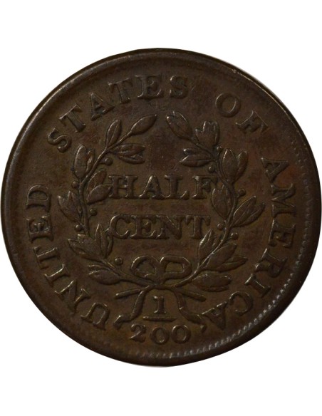 Etats Unis d'Amérique Draped Bust 1/2 cent Cuivre 1804 Philadelphie