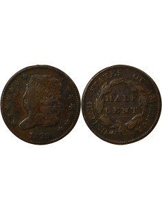 Etats Unis d'Amérique Classic Head 1/2 cent Cuivre 1829 Philadelphie