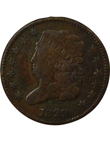Etats Unis d'Amérique Classic Head 1/2 cent Cuivre 1829 Philadelphie