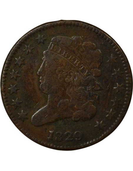 Etats Unis d'Amérique Classic Head 1/2 cent Cuivre 1829 Philadelphie