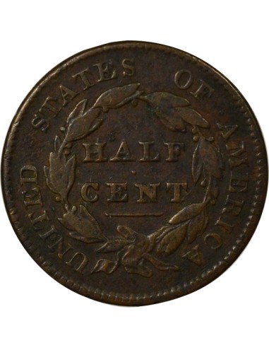 Etats Unis d'Amérique Classic Head 1/2 cent Cuivre 1829 Philadelphie