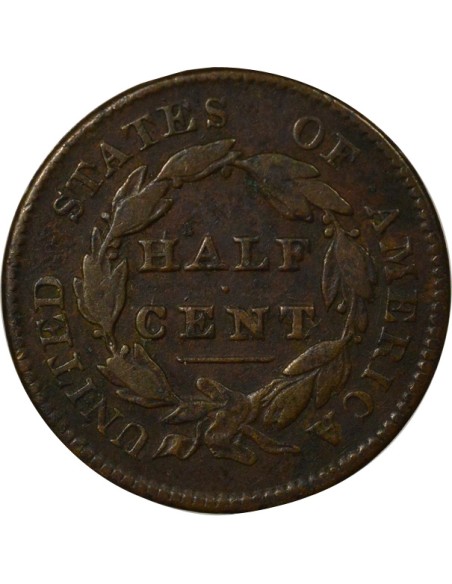 Etats Unis d'Amérique Classic Head 1/2 cent Cuivre 1829 Philadelphie