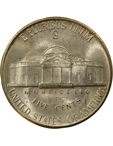 USA Jefferson 5 cents Billon 1945 S - San Francisco