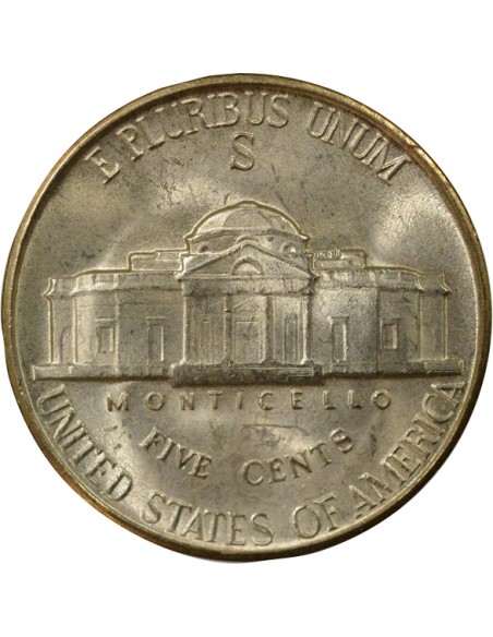 USA Jefferson 5 cents Billon 1945 S - San Francisco