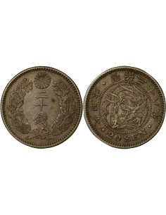 Japon Meiji Dragon 20 sen Argent An 38 (1905)
