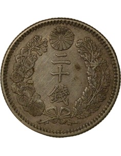 Japon Meiji Dragon 20 sen Argent An 38 (1905) 2