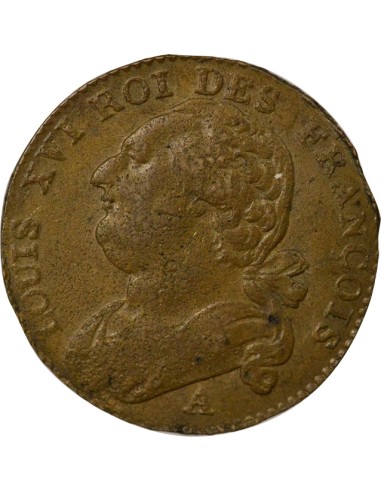 Louis XVI au Faisceau 12 deniers Cuivre 1792 A - Paris