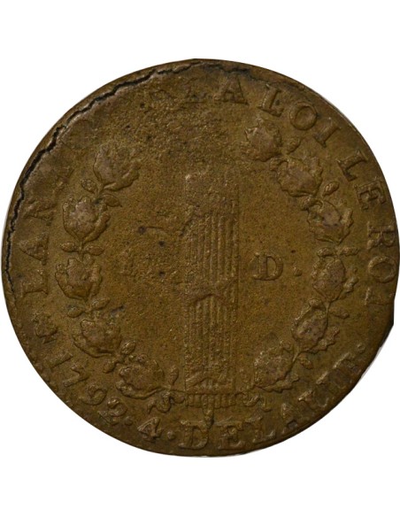 Louis XVI au Faisceau 12 deniers Cuivre 1792 A - Paris