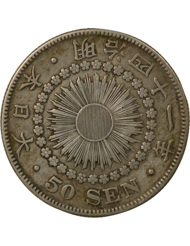 Japon Meiji Meiji - 50 Sen Argent - An 41 (1908) 50 sen Argent An 41 (1908)