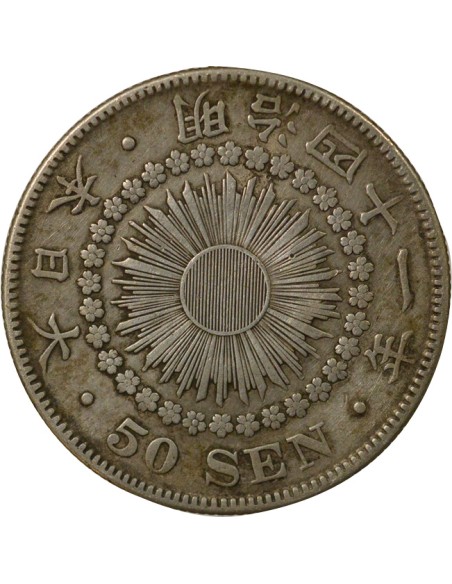 Japon Meiji Meiji - 50 Sen Argent - An 41 (1908) 50 sen Argent An 41 (1908)