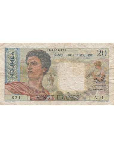 Nle Calédonie 20 Francs - Jeune berger - ND (1951) - P.50a 20 francs 1951