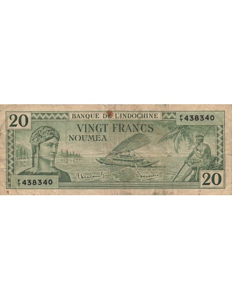 Nle Calédonie 20 Francs - ND (1944) - P.49 20 francs 1944