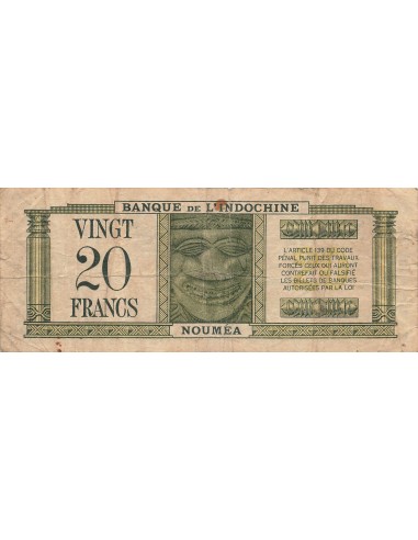 Nle Calédonie 20 Francs - ND (1944) - P.49 20 francs 1944