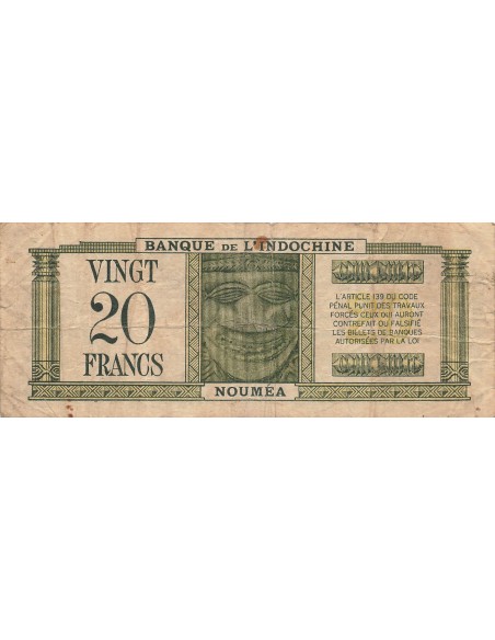 Nle Calédonie 20 Francs - ND (1944) - P.49 20 francs 1944