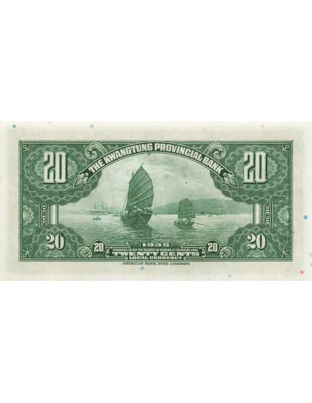 homme politique chinois 20 Cents - Kwangtung - 1935 - P.S2437 20 cents 1935