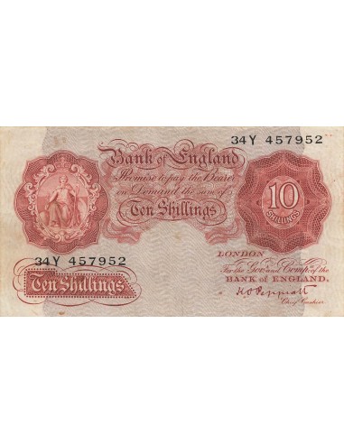 Royaume-Uni 10 Shillings - Britannia - ND (1934-39) - P.362c 10 shillings 1934