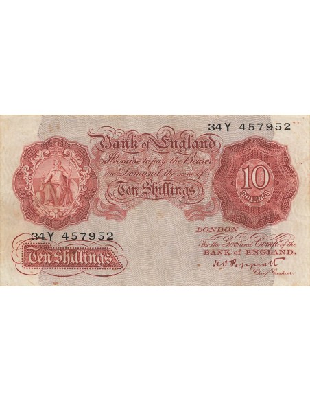 Royaume-Uni 10 Shillings - Britannia - ND (1934-39) - P.362c 10 shillings 1934