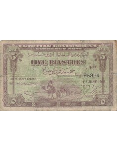 Egypte 5 Piastres - 01-06-1918 - P.162 5 piastres 1918