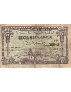 Egypte 5 Piastres - 01-06-1918 - P.162 5 piastres 1918