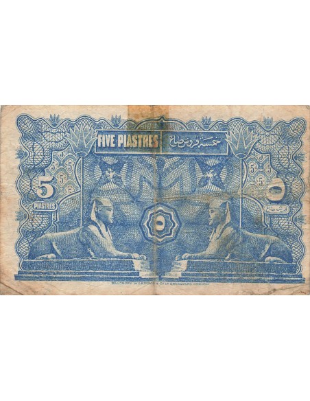 Egypte 5 Piastres - 01-06-1918 - P.162 5 piastres 1918