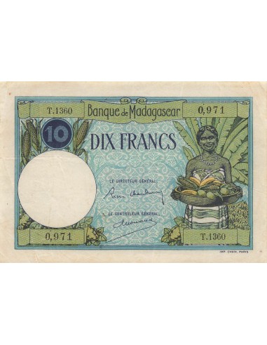 Madagascar 10 Francs - ND (1937-1947) - P.36b 10 francs 1937