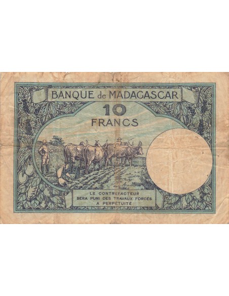 Madagascar 10 Francs - ND (1937-1947) - P.36b 10 francs 1937