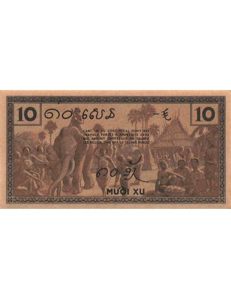 Indo-Chine Fr. 10 Cents - ND (1939) - P.85e 10 cents 1939