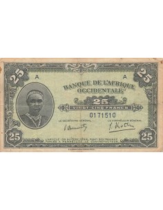 Afrique de l'Ouest 25 Francs - 14-12-1942 - P.30a 25 francs 1942