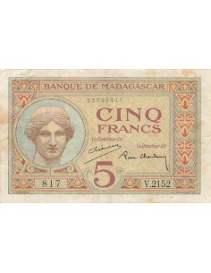 Madagascar 5 Francs - ND (1937-1947) - P.35b 5 francs 1937