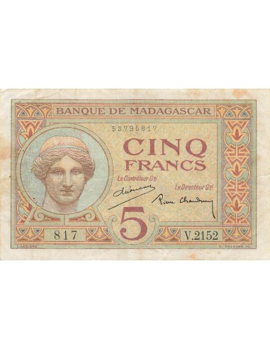 Madagascar 5 Francs - ND (1937-1947) - P.35b 5 francs 1937