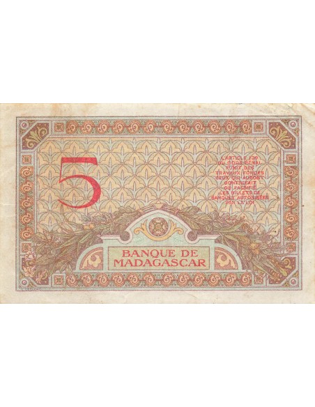 Madagascar 5 Francs - ND (1937-1947) - P.35b 5 francs 1937