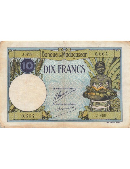 Madagascar 10 Francs - ND (1926-1937) - P.36a 10 francs 1926