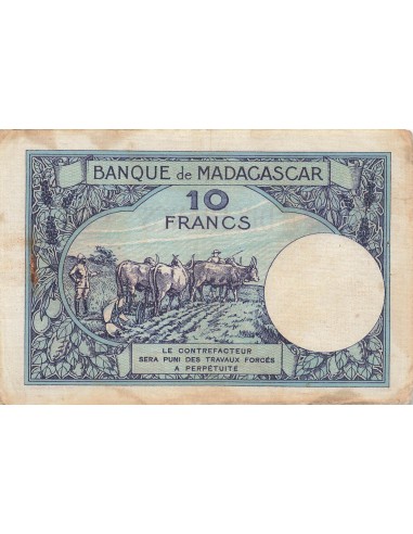 Madagascar 10 Francs - ND (1926-1937) - P.36a 10 francs 1926
