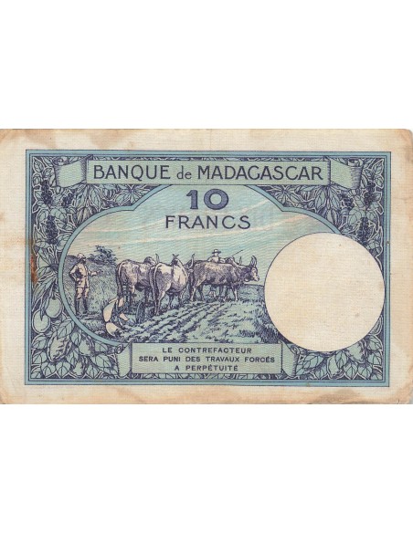 Madagascar 10 Francs - ND (1926-1937) - P.36a 10 francs 1926