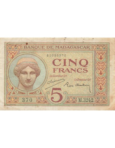 Madagascar 5 Francs - ND (1937-1947) - P.35b 5 francs 1937