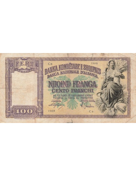 Albanie 100 Franga - ND (1940) - P.8 100 franga 1940