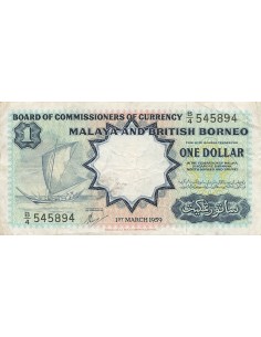 Malaya et Bornéo 1 Dollar - 1959 - P.8A 1 dollar 1959