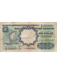 Malaya et Bornéo 1 Dollar - 1959 - P.8 1 dollar 1959