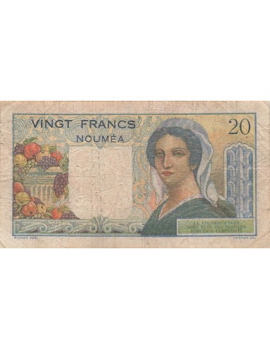 Nle Calédonie 20 Francs - Jeune berger - ND (1954-58) - P.50b 20 francs 1954