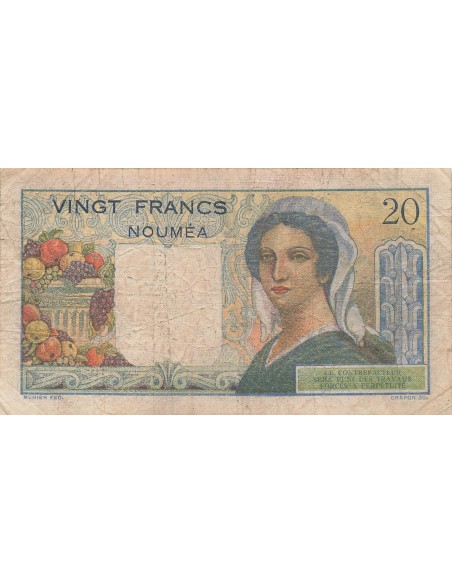Nle Calédonie 20 Francs - Jeune berger - ND (1954-58) - P.50b 20 francs 1954
